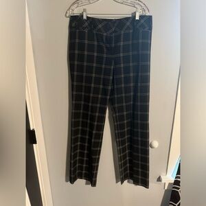 Ann Taylor Loft Womens 10 Black White Plaid Pants